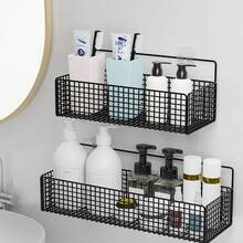 1/2/3pcs Bathroom Storage Rack, Narrow Bathroom Organizer Shelf, Floor Standing Multi-Tier Slim Rack, Bathroom Corner Toiletry Storage Shelf - Black - View 6