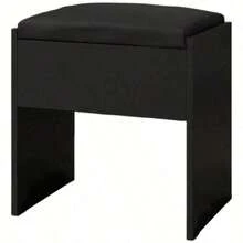 Habitdesign Vanity Tocador con Espejo y Luces, Tocador para Recamara con 3 Cajones y 2 Armario, Estantes Ocultos, Tocador de Maquillaje con Estación de Carga Escritorio - Negro - Ver 9