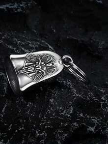 Timbre de motocicleta, timbre de protección para motociclistas, amuleto, regalo protector - Colgante de plata + llavero - Ver 3