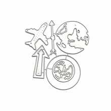 一套飞机摄影地球形状金属切割模具，DIY剪贴簿艺术家金属切割模板，适用于DIY剪贴簿、纸质相册、卡片制作和浮雕工艺品 - mc202 - 查看 4