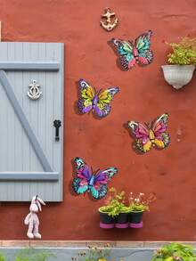 1pc/4pcs Vibrant Metal Butterfly Wall Art Decor, Decorative Hanging Metal Butterflies For Garden, Yard, Living Room, Bedroom, Patio, Housewarming Gift, Mother's Day Gift, Gift For Family And Friends - A - View 6