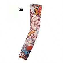Elastische Tattoo-Armstulpen - UV-Schutz Kühlende Armstulpen - Seidig glatte Fahrrad-Armstulpen - Geeignet für Outdoor-Aktivitäten, Angeln, Radfahren, Wandern. Geeignet für Männer und Frauen - Verschiedenfarbig - Übersicht 14
