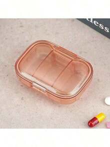 1pc Portable Weekly Pill Box, Waterproof Sealed Compact Pill Case For Medication Storage - Fyra-rutnät-vitt - Visa 10