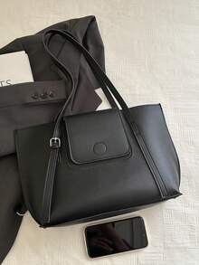 High-Quality Fashion Versatile Handbag, 2025 New Summer Large Capacity Niche Luxury Shoulder Tote Bag For Women - Black - View 3