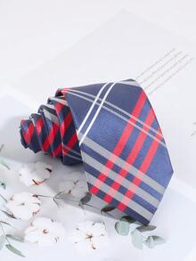 1条男士休闲百搭条纹领带，适合日常穿着、通勤、宴会和派对搭配 - 彩色 - 查看 3