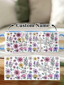 1pc 11oz/15oz Custom Mother's Day Name Mug, Personalized Coffee Cup With Printed Name. The Wrap-Around Pattern On The Mug Can Be Customized With Up To 8 Children Holding Their Mother's Hand. This Mother-Themed Mug With Floral Elements Is An Ideal Gift For Mom And A Unique, Thoughtful Present - 款式9 - 查看 80