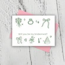 Bạn có muốn làm phù dâu của tôi không? Thiệp mời phù dâu, nơ cài tóc, thiệp mời phù dâu, quà tặng phù dâu, thiệp quà tặng cho tiệc cưới - 1PC - Xem 10