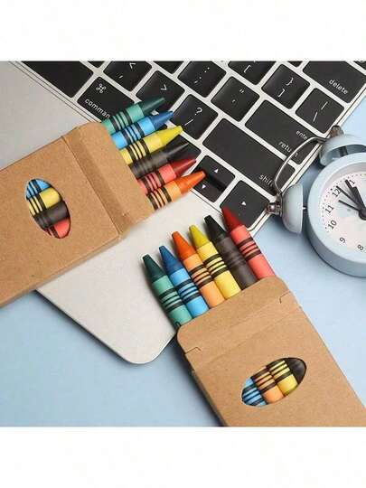 [Colored Crayon Set] 10/20 Box, 6 Different Color Mini Crayons Per Box - Suitable For Classroom, Home Birthday, School Teacher Party Gifts (Random Packaging, Handmade, May Have Slight Imperfections But Does Not Affect Use)