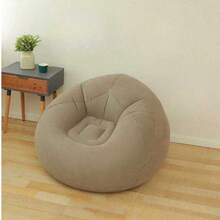 1pc Inflatable Sofa, Inflatable Lazy Sofa, PVC Single Spherical Sofa, Foldable Outdoor Leisure Sofa Chair (Bulk Goods With Gray And Black Bottoms, Shipped Randomly) - Khaki - View 5