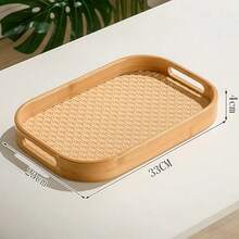 Rectangular Bamboo Tray With Handles | Serving Breakfast, Tea | Room Decor | Durable And Elegant - Cây tre - Xem 11