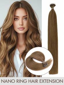 12-24 Inch Nano Ring Hair Extensions, Invisible Nano Tip Hair Extensions, Natural Looking Real Human Hair Extensions - S6 - View 15