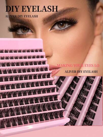 120簇，C型，8-16毫米混合，0.07毫米，防水貂毛，轻盈DIY假睫毛，打造自然到浓妆效果，适合日常佩戴和各种场合。假睫毛簇，单根假睫毛，假睫毛，假睫毛