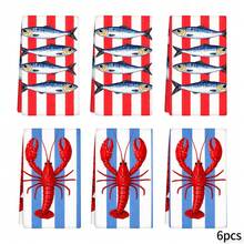 2pcs Striped Towels, Lobster & Sardine Printed Dish Cloths, Super Absorbent Microfiber Decorative Towels, Suitable For Holiday Decoration, Cooking, Baking, Housewarming Gifts And Cleaning Supplies, Applicable To Kitchen, Bathroom, Toilet - Multicolor - View 19