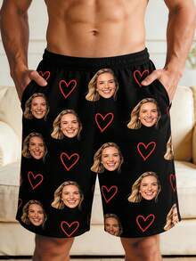 Customized Photo Home Pants For Husbands And Boyfriends, Printed Pattern Loungewear, Anniversary Gift - Multicolor - View 3