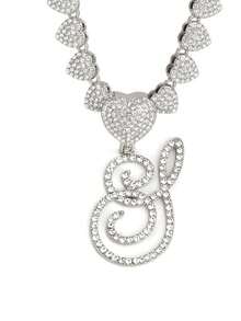 字母吊坠项链 迈阿密链条项链 女士嘻哈镶钻字母吊坠项链 珠宝礼物 - 愛心字母項鍊 - 查看 22