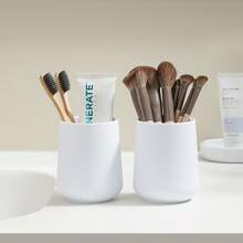 3 pièces Set d'accessoires de salle de bain, distributeur de savon, porte-brosse à dents, plateau, décoration minimaliste moderne pour l'organisation du comptoir de salle de bain - Noir - Voir 9