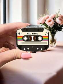 Retro Cassette Tape Design Pill Box - Compact Medication Organizer With Built-In Compartments, Ideal For Managing Daily Dosage During Travel. Sized To Fit In Pockets And Bags, Can Serve As A Unique Travel Accessory And Gift. - Multicolor - View 5