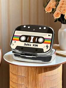 Retro Cassette Tape Design Pill Box - Compact Medication Organizer With Built-In Compartments, Ideal For Managing Daily Dosage During Travel. Sized To Fit In Pockets And Bags, Can Serve As A Unique Travel Accessory And Gift. - Multicolor - View 2