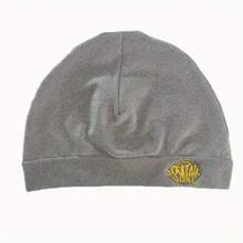 Cross-Border Synaworld Embroidery Hat Dopamine Color Casual Versatile Double-Layer Thermal Cover Cold Hat - Grey - View 2