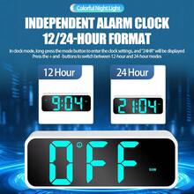 16.0cm Large LED Display Digital Alarm Clock With Voice Control, Adjustable Brightness, Dual Power Mode (USB Or AAA Battery), Rectangular Plastic Travel Alarm Clock Suitable For Bedroom, Living Room, Office - Movie Theme - Multicolor - View 10