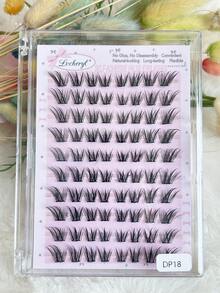 Lvcheryl 80 Cụm Mi Giả Tự Dính Hình Chữ C, Độ Dài Hỗn Hợp 9-14mm, Không Cần Keo, Hiệu Ứng Trang Điểm Mắt Cáo Tự Nhiên, Mi Giả Riêng Lẻ, Tự Nối Mi, Cụm Mi Đã Dán Sẵn Keo - C - Xem 8
