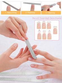 4PCS Convenient Household Stainless Steel Double-Sided Emery Polishing Strip Nail File Polishing Strip - A Special Tool For Manicure And Nail Repair(2/1pc) - Multicolor - View 2