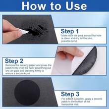 Gosknor 6pcs Trampoline Patch Repair Kit, 3 Styles Patches Self-Adhesive Trampoline Patch Trampoline Mat Repair Kit Trampoline Accessories For Repair Holes Or Tears In Trampoline Mats - White - View 5