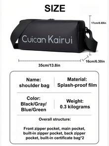 Men's Minimalist Horizontal Crossbody | Sleek Daily Commute Bag - Multicolor - View 13