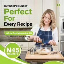 Pack Of 8 Stainless Steel Magnetic Measuring Spoons Set, Dual Sided, Stackable, Adjustable Measuring Spoons With Leveler, Practical Kitchen Utensils - Nhiều màu - Xem 8