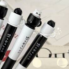 1pc/Set Cat-Themed Twist-Out Ballpoint Pen, 0.5mm Quick-Drying Black Ink, Stress Relief Rotating Mechanism, Silicone Grip, Suitable For Office, School, Holidays - Multicolor - View 3