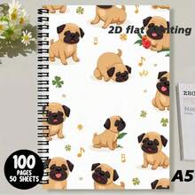 Sổ tay xoắn ốc cỡ A5 họa tiết chó Pug dễ thương, trang trí bằng cây xanh tươi mát và nốt nhạc, mang đến bầu không khí duyên dáng và vui tươi. Kiểu dáng tối giản và thời trang, viết trơn tru và thoải mái, phù hợp cho việc ghi chép hàng ngày, ghi lại cảm hứng, ghi chú và các trường hợp khác, thêm sự ấm áp và niềm vui cho thời gian viết của bạn, một vật dụng thiết thực và hữu ích để nâng cao lối sống của bạn. - Y - Xem 3