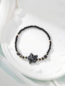 1pc Women's Fashion Minimalist Starfish Beaded Elastic Bracelet, Suitable For Beach Vacation Wear - Multicolor - View 11