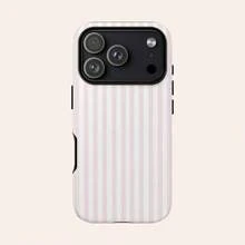Pink & White Striped Phone Case, Compatible With IPhone 17/16/15/14/13/12/11 Pro Max - 款式1(1件) - 查看 4