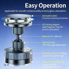 1 Giá đỡ điện thoại từ tính cho ô tô – Xoay 360° – Hiển thị định vị an toàn – Tương thích với MagSafe và tất cả các điện thoại thông minh – Thao tác bằng một tay khi lái xe và định vị. - A - Xem 7