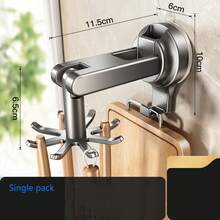 2 móc treo không cần khoan, siêu dính, thích hợp cho nhà bếp gia đình. Chất liệu: Nhựa ABS. - Bạc - Xem 3