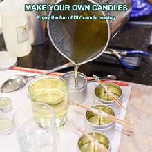 Bộ dụng cụ tự làm nến - Bao gồm bấc cotton, dụng cụ định tâm, vật liệu 304, máy làm tan sáp và nhiều hơn nữa. - Bộ dụng cụ làm nến 1300ml/44oz - Xem 6