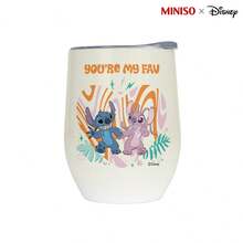 MINISO X Disney Lilo & Stitch & Angel You're My Fav Insulated Stainless Steel Eggshell Tumbler With Lid,Double-Walled Vacuum Cup For Coffee,Wine,Drinks - 彩色 - 查看 4