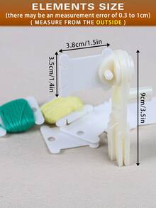 1 Set White DIY Hand Embroidery Cross Stitch Floss Organizer Kit, Includes 50 Or 100 Pcs Floss Bobbins And 1 Floss Winder - A - View 3