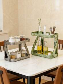 Giá đựng đồ treo tường hai lớp trong suốt, keo dán chắc chắn, dùng để đựng đồ dùng vệ sinh cá nhân trong phòng tắm/gia vị nhà bếp. - Nhiều màu - Xem 7