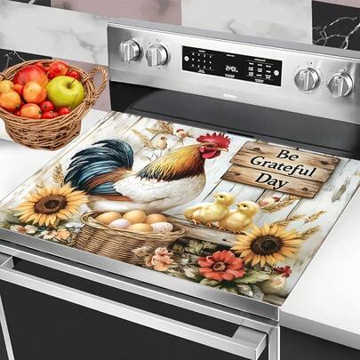 (¡¡¡Caliente!!!) 1 pieza Estilo retro pastoril 2D, Almohadilla protectora plana para ollas y cubierta de goma antideslizante resistente al calor adecuada para cocina de inducción, olla de vidrio y almohadilla multiusos resistente a los arañazos, y se puede usar como la mejor opción para horno, lavadora, secadora y decoración de cocina.