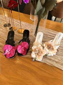 1对女士情人节新款兰花鞋夹，优雅海滩度假风鞋饰，适用于凉鞋、高跟鞋、人字拖，是海滩拍照的理想之选，也是母亲节礼物。 - 彩色 - 查看 6