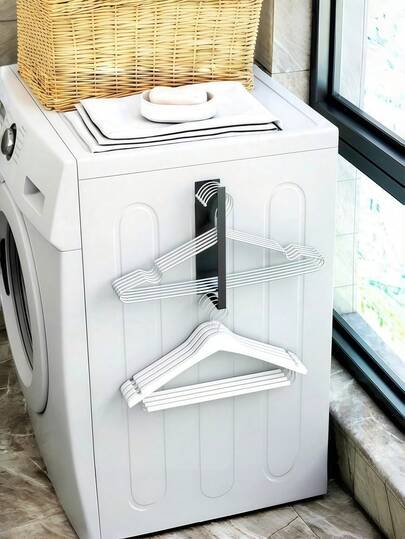 High Quality Magnetic Suction Wall Mounted Clothes Hangers For Washing Machines Are Easy To Install And Use, Making Them Perfect For Household Essentials. Magnetic Suction Clothes Hangers Have Shelves, Drying Racks, And Bathroom Storage Compartments Without Drilling Holes. They Are Wall Mounted Or Magnetic Bathroom Clothes Hanging And Organizing Storage Racks.