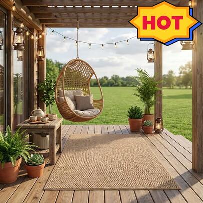 1 pieza Alfombra de camping al aire libre con patrón de piña vintage, alfombra de exterior duradera, alfombra de camping, alfombra de jardín, alfombra de piscina, alfombra de verano