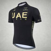 UCI BORA 1 áo đạp xe ôm sát, co giãn cao, tay ngắn, thoáng khí của UAE - màu đen - Xem 1