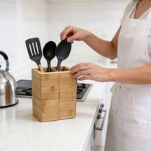 Giá đựng dụng cụ nấu ăn bằng tre có thể mở rộng | Giá đựng dụng cụ nhà bếp | Giá đựng thìa, muỗng bằng tre tự nhiên | Giá đựng đồ dùng trên mặt bàn bếp - Xem 6