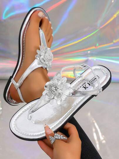 Dép xỏ ngón đế bằng mùa hè mới dành cho nữ, thoải mái, năng động, thời trang, thoáng khí, nhẹ, quai thun, hở ngón.