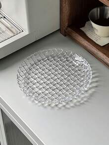 1个/2个装透明编织玻璃盘，高品质甜点、水果、小吃盘，适用于咖啡馆、家庭、餐厅、派对、舞会、办公室等场合。 - 彩色 - 查看 7