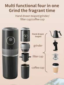 3-In-1 Portable Coffee Maker With Built-In Grinder - Mini Fully Automatic/Manual Drip Coffee Cup, Suitable For Travel, Outdoor, Camping, Handheld Espresso Machine Anytime Anywhere - American coffee machines - View 7