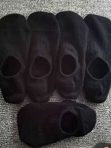 1双/5双装女士短袜，浅口低帮薄款透气吸汗纯色简约柔软舒适袜，适合春夏穿着 - 白色 - 查看 11