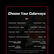 POEDAGAR 男士嘻哈休闲小丑造型个性化石英表，表盘设计独特新颖 - 白色 - 查看 2